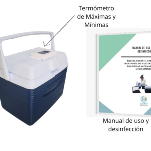 Nevera portátil con termómetro de máxima y mínima