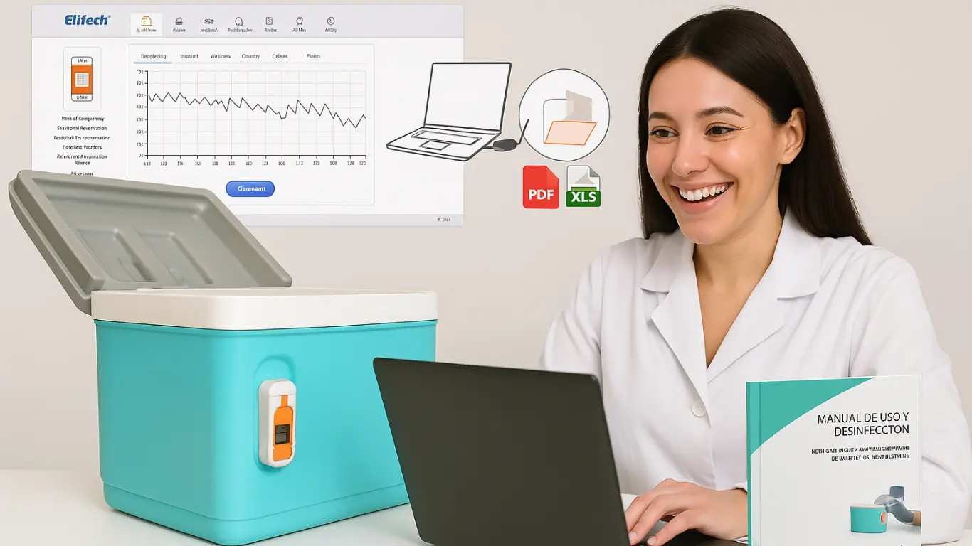 nevera portátil con termómetro datalogger